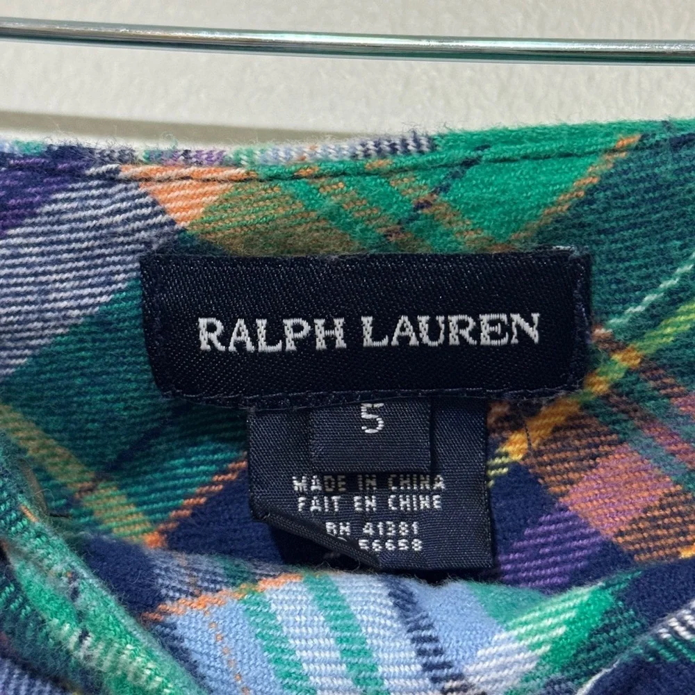 Ralph Lauren Plaid Pleated Skirt Girl’s 5 Cotton Party Holiday formal preppy